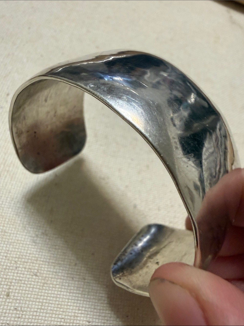 Sterling Silver Handmade Wide Cuff Bracelet - Picture 8 of 11